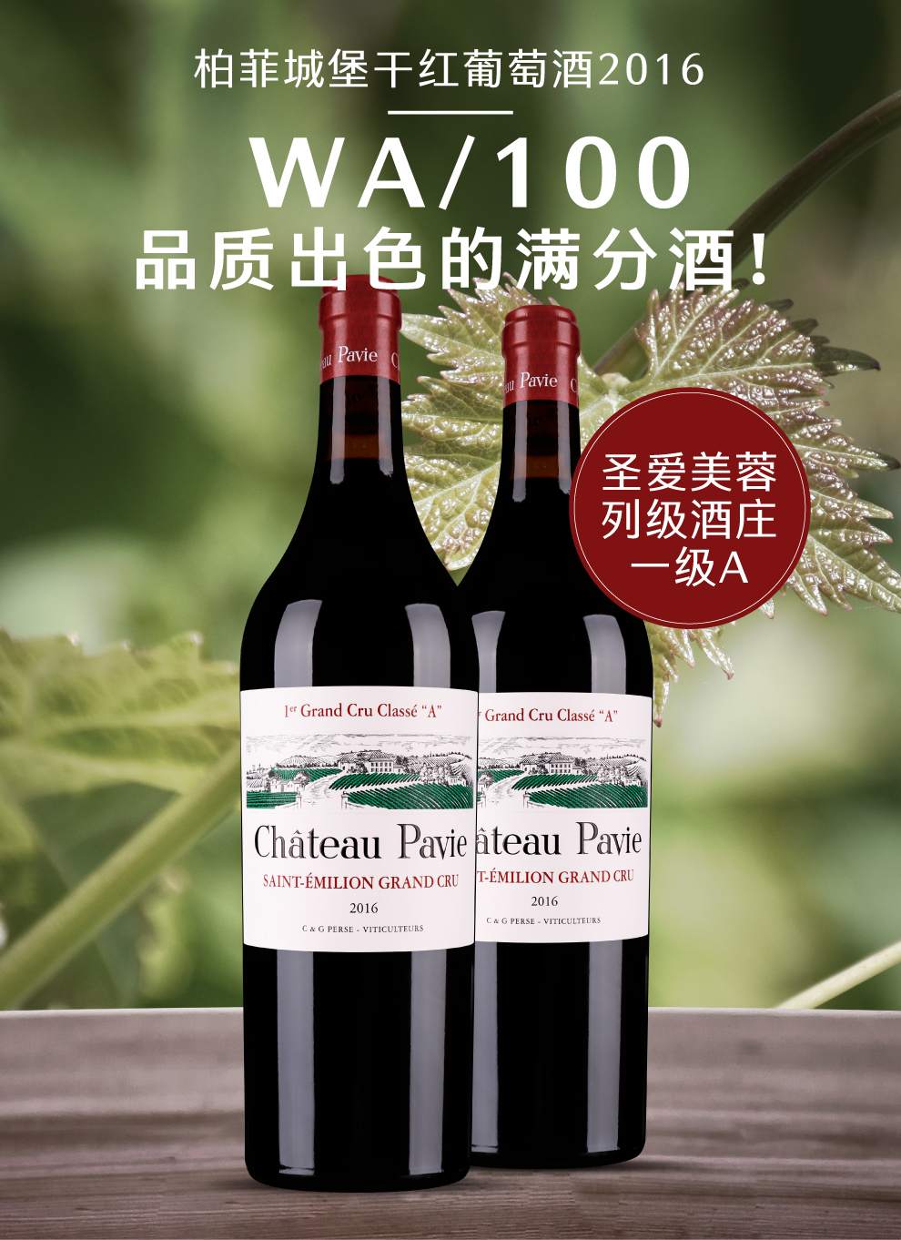 柏菲城堡干红葡萄酒20166868 chateau pavie 2016