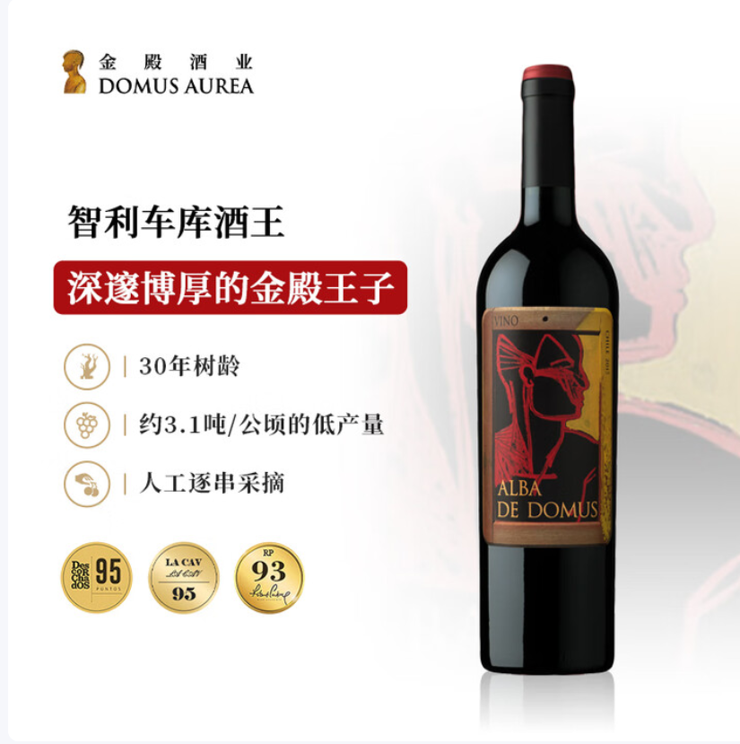 智利车库酒庄 金殿·奥尔巴Alba de Domus 750mlx6 干红葡萄酒